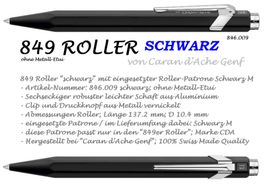 846.009 SCHWARZ  Roller 849 Caran d'Ache + Patrone schwarz M