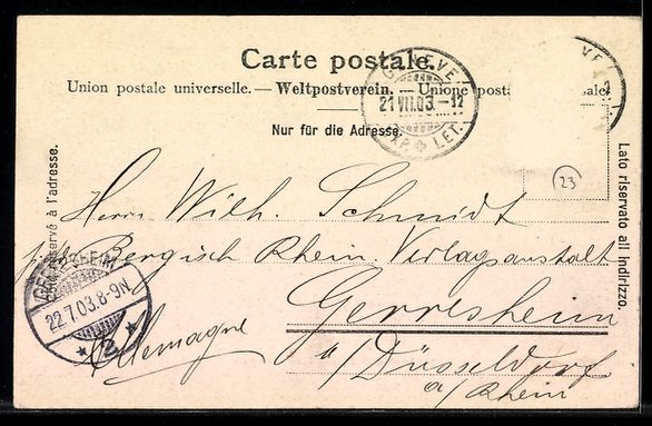 Cartoline postali: AK Genève, Bateau sortant du port, 1903 – Usato da Berlin venduto da bartko-reher 1