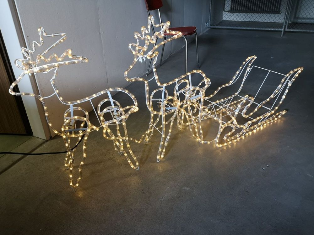 Weihnachtsbeleuchtung, 2 x Rentiere mit Schlitten Kaufen auf Ricardo