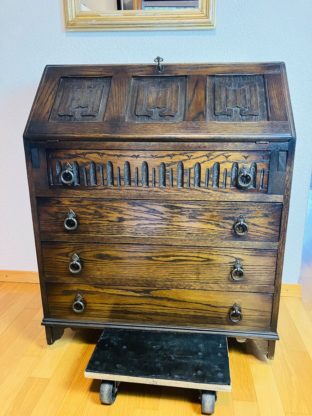 Kleiner Sekretär aus Nussbaumholz braun H92 x B76 x T41cm (Gebraucht ...