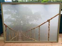 Wandbild Hängebrücke gerahmt