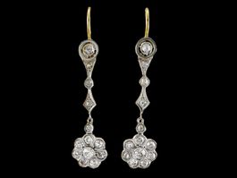 Jugendstil Diamant - Ohrhänger um 1910