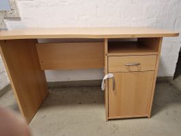 Schreibtisch Buche Optik mit Schublade und Fach 60x120cm