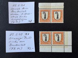 Pro Juventute 1923, 25.2.01 und 25.2.03, postfrisch