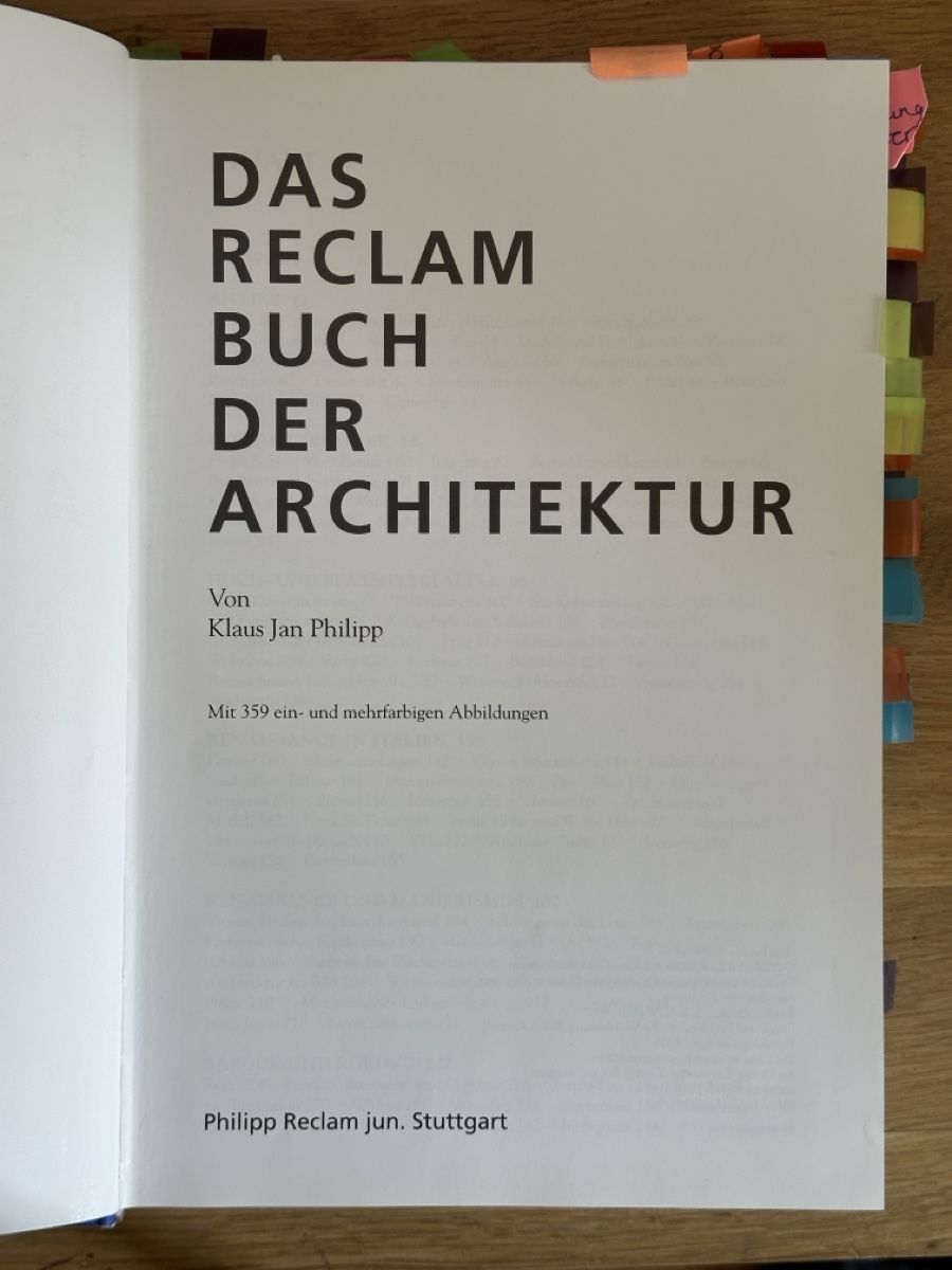 Bücher: Das Reclam Buch der Architektur – Gebraucht aus Basel von LiskaLa 1