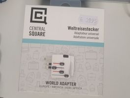 Weltreisestecker/Travel adapter von CENTRAL SQUARE schuko