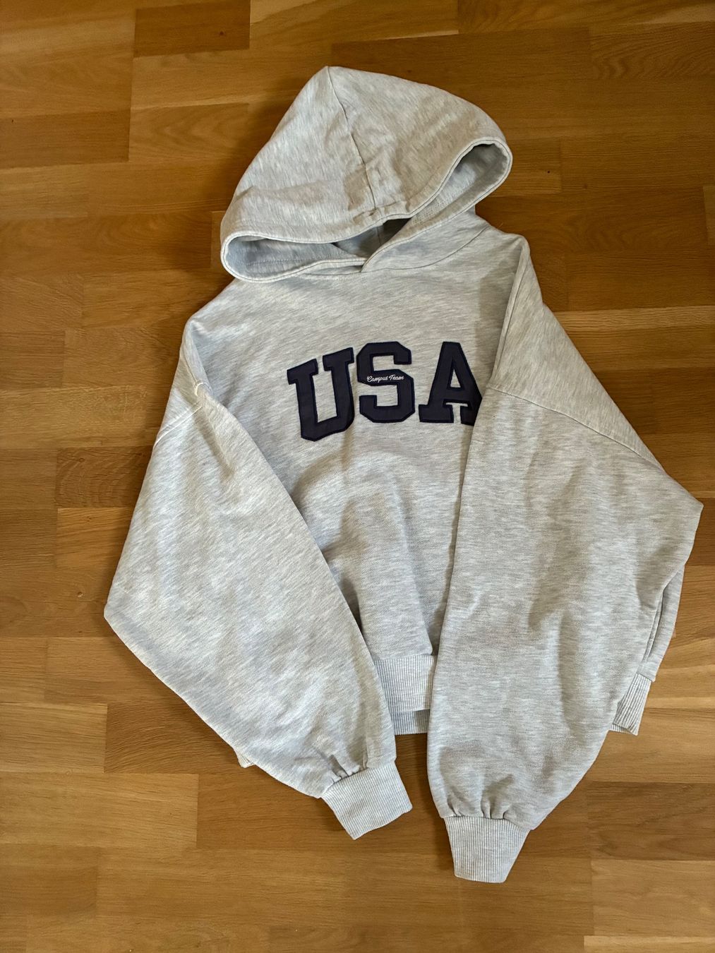 Pull&Bear Pullover & Sweatshirts: Pull&Bear Kapuzenpullover grau Grösse S USA Print – Neu (gemäss Beschreibung) aus Bubikon von Talas09