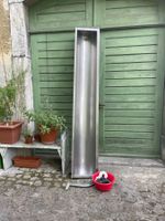 Edelstahl Waschbecken lang gebraucht mit Zubehoer