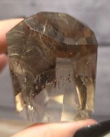 Rauchquarz mit Goldrutilen Freiform D 105g