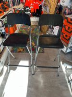 4 klappbare Barhocker schwarz Metall Gestell gebraucht