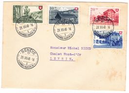 Lettre de Genève cachet S296 pour Leysin du 28.VII.48