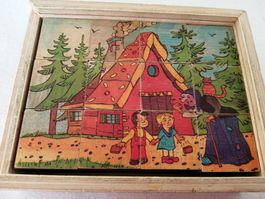 Klötzlepuzzle Atelier Fischer mit 6 Märlimotiven