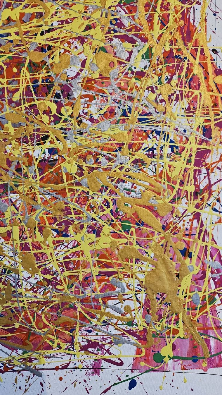 Tableaux: Tableau abstrait unique, explosion de couleurs vives! – Neuf (Voir description) à Le Locle par fab_c9hh 5