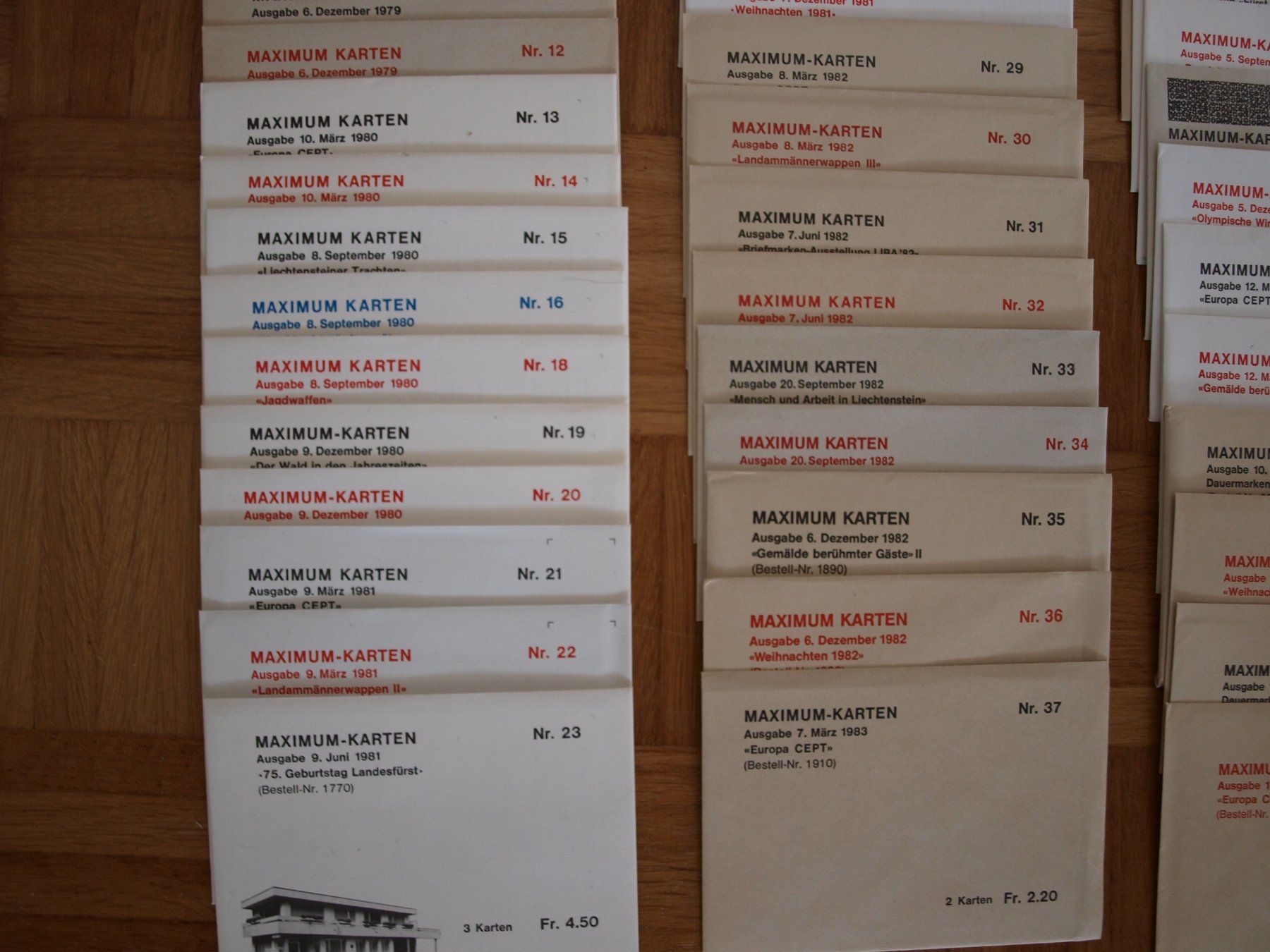 Alle Briefmarken: MAXIMUM-KARTEN Lichtenstein    siehe Bilder – Gebraucht aus Aarau von Marcele0 2