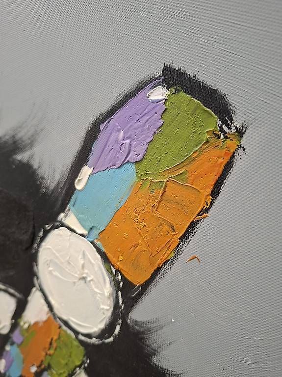 Gemälde: Handgemaltes Acrylbild «Schimpanse mit Kopfhörern» – Gebraucht aus Bern von Lupo88 1