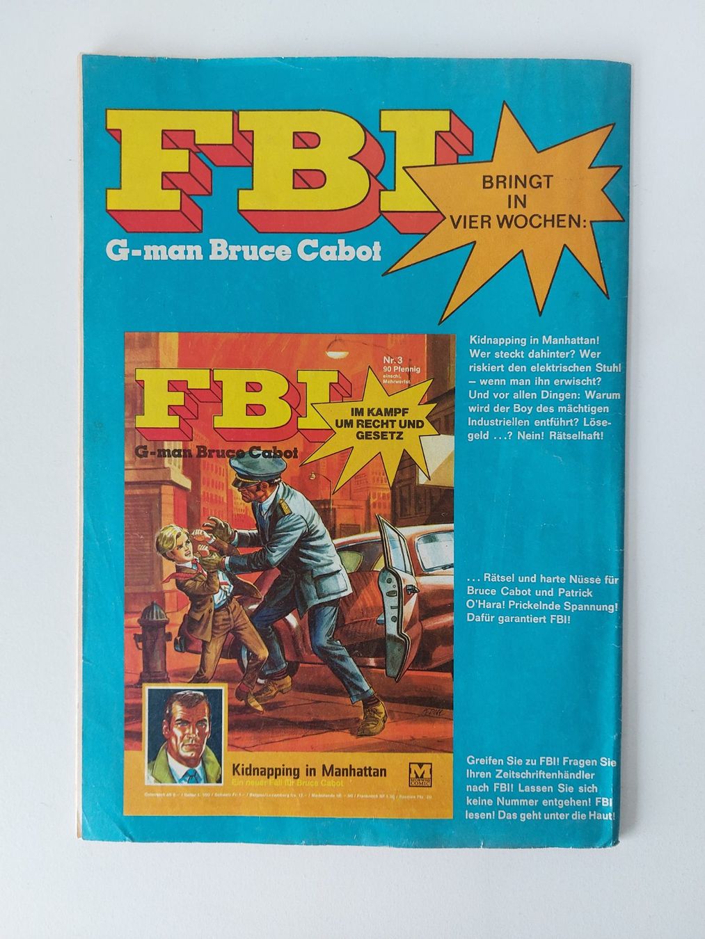Fumetti: FBI Nr. 2 Tödlicher Schnee Moewig Verlag Comic – Usato da Schenkon venduto da Uhu007 6