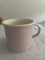Rosa Emaille Tasse, Vintage Look