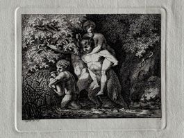 Radierung - Salomon Gessner (1730-1788), Satyr, Nymphe