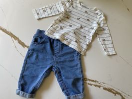 Baby Set Langarmshirt+Jeans Gr 86 neu