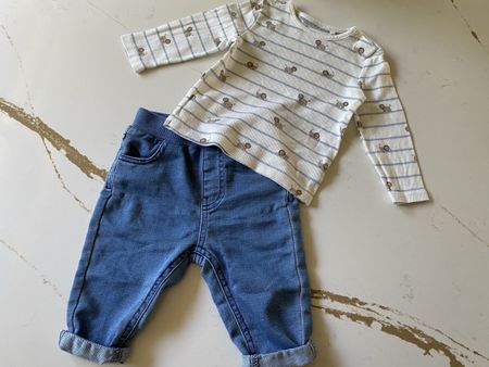 Baby Set Langarmshirt+Jeans Gr 86 neu