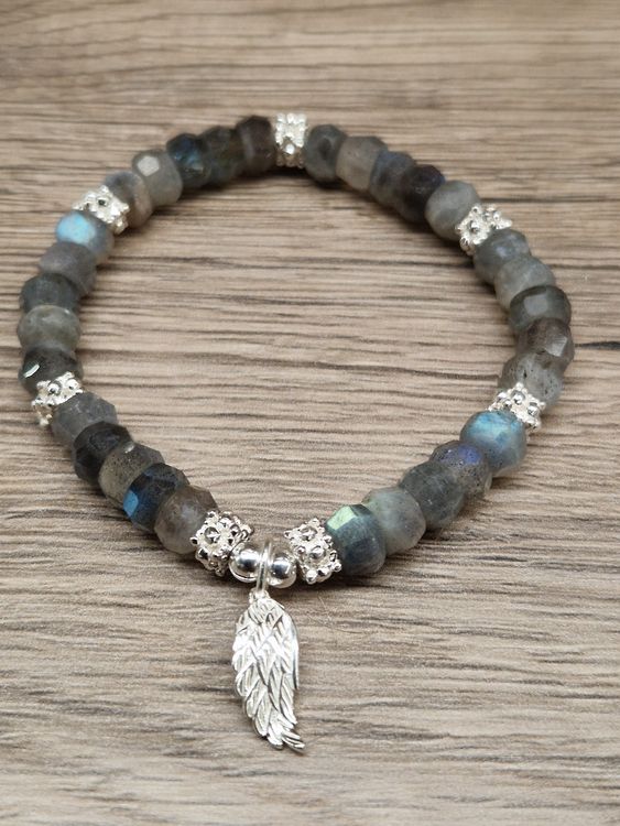 Natürlicher Labradorit 925 Sterling Silber Edelstein