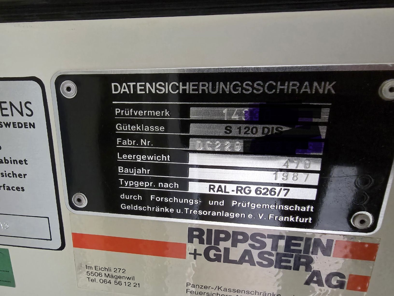Casseforti: Tresor 470kg fire proof / ignifuger – Usato da Düdingen venduto da fractale 3