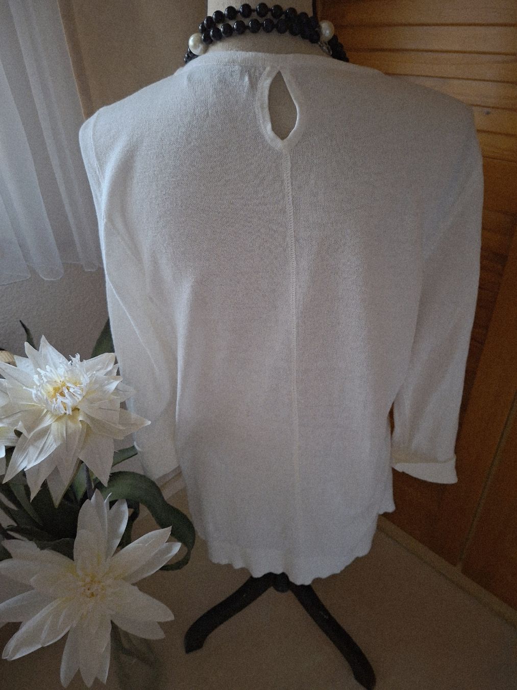 Maglioni & Felpe: Chassis Sommer Pullover Leinen Baumwolle Gr. 40 weiss – Usato da Barzheim venduto da spitz01 3