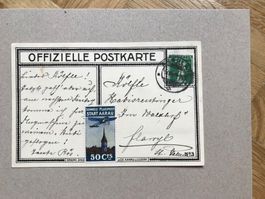 1913, Flugpost Vorläufer Aarau I auf offizieller Postkarte