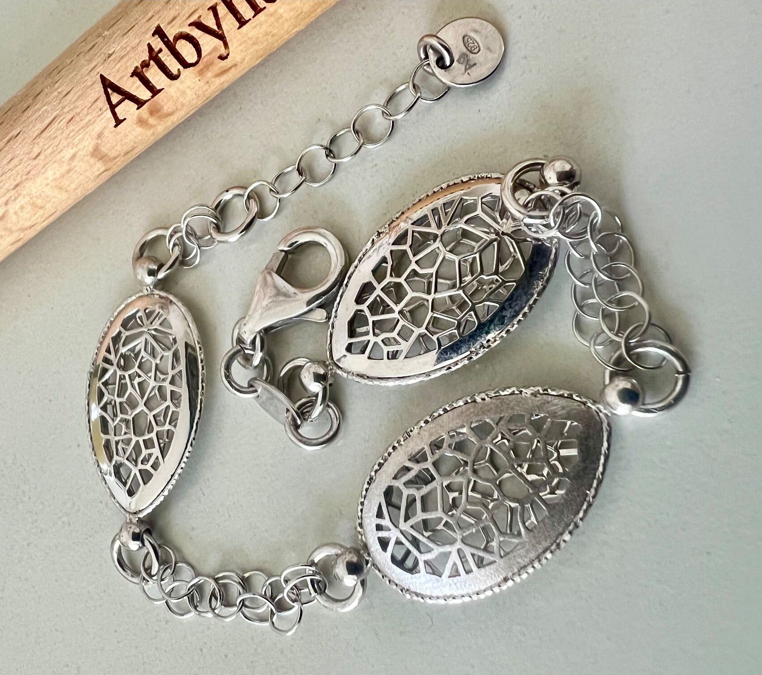 Armbänder & -reifen: Gexist Schweizer Designer-Armband Silber 925 durchbrochen – Gebraucht aus Ruswil von artbyhand