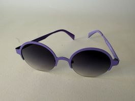 Runde Sonnenbrille lila, mit Etui