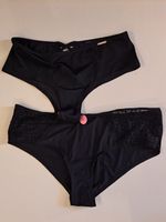 2 Damen Slips Gr. L schwarz, Spitze & mit Ausschnitt, NEU