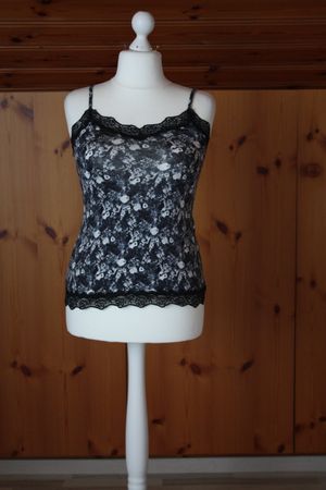 Träger - Shirt m. Spitze TEZENIS schwarz-bunt Gr. L