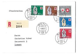 1957 Pro Patria R-Satzbrief mit Stempel Rütli 1.VIII.57