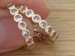 Luxus Elegante Zirkonia Ohrstecker Ohrschmuck  Farbe: Gold