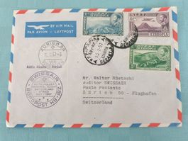 Brief  LUFTPOST  Stempel  SWISSAIR  MITTELHOLZER Briefmarke