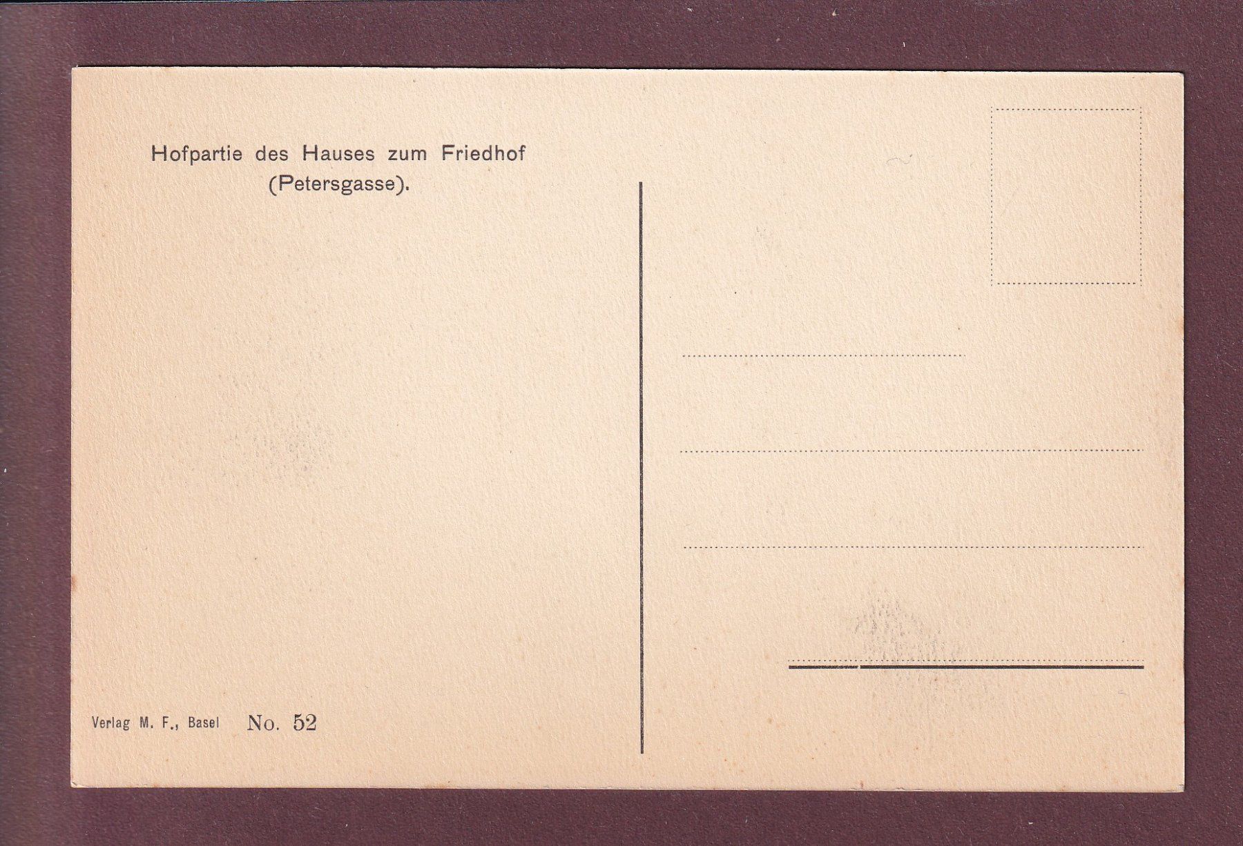 Ansichtskarten: Altes BASEL - Petersgasse – Gebraucht aus Pully von nicecards 1