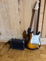 Elektrogitarre mit Verstärker und Zubehör