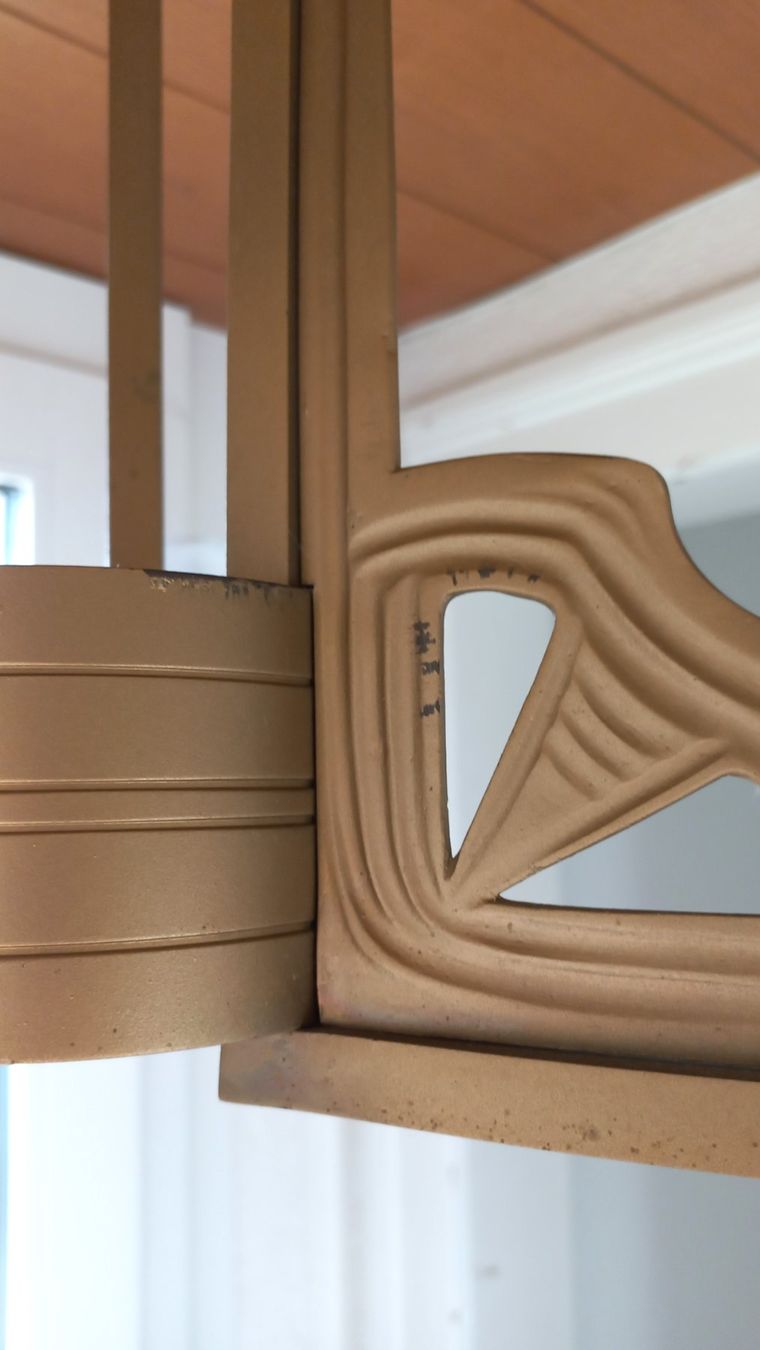 Kronleuchter & Deckenlampen: Alte dreiarmige Deckenleuchte Jugendstil – Gebraucht aus Bévilard von Orscha 7