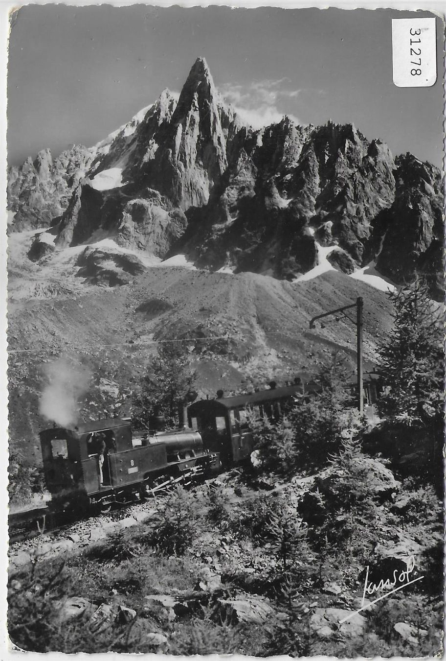 Cartes postales: Chamonix - chemin de fer - Dampfzug – D'occasion à Ettingen par Kartenplanet