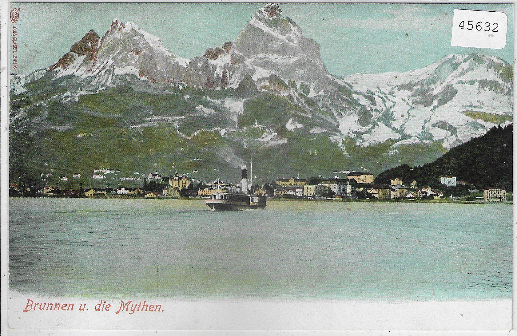 Cartoline postali: Brunnen und die Mythen - Dampfer – Usato da Ettingen venduto da Kartenplanet