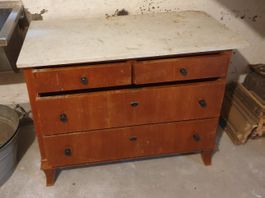 Vintage Kommode mit Marmorplatte 107 X 55 x 80hoch