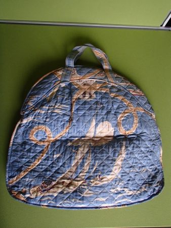 Vintage 50thies Badetasche mit Segelboot Motiv hellblau