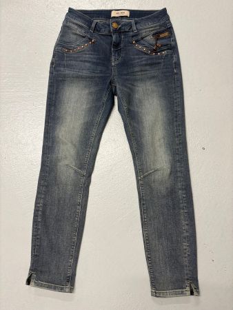 Mos Mosh Jeans Gr. 26 Nieten 7/8 Länge knöchellang blau