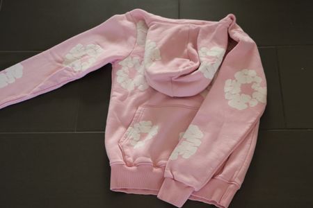 Kapuzenpullover rosa mit weissem Muster Grösse S gebraucht
