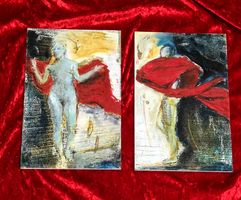 Mixed-Media-Gemälde *Weibliche Figuren*