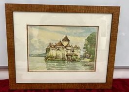 Beau cadre avec image du château de Chillon