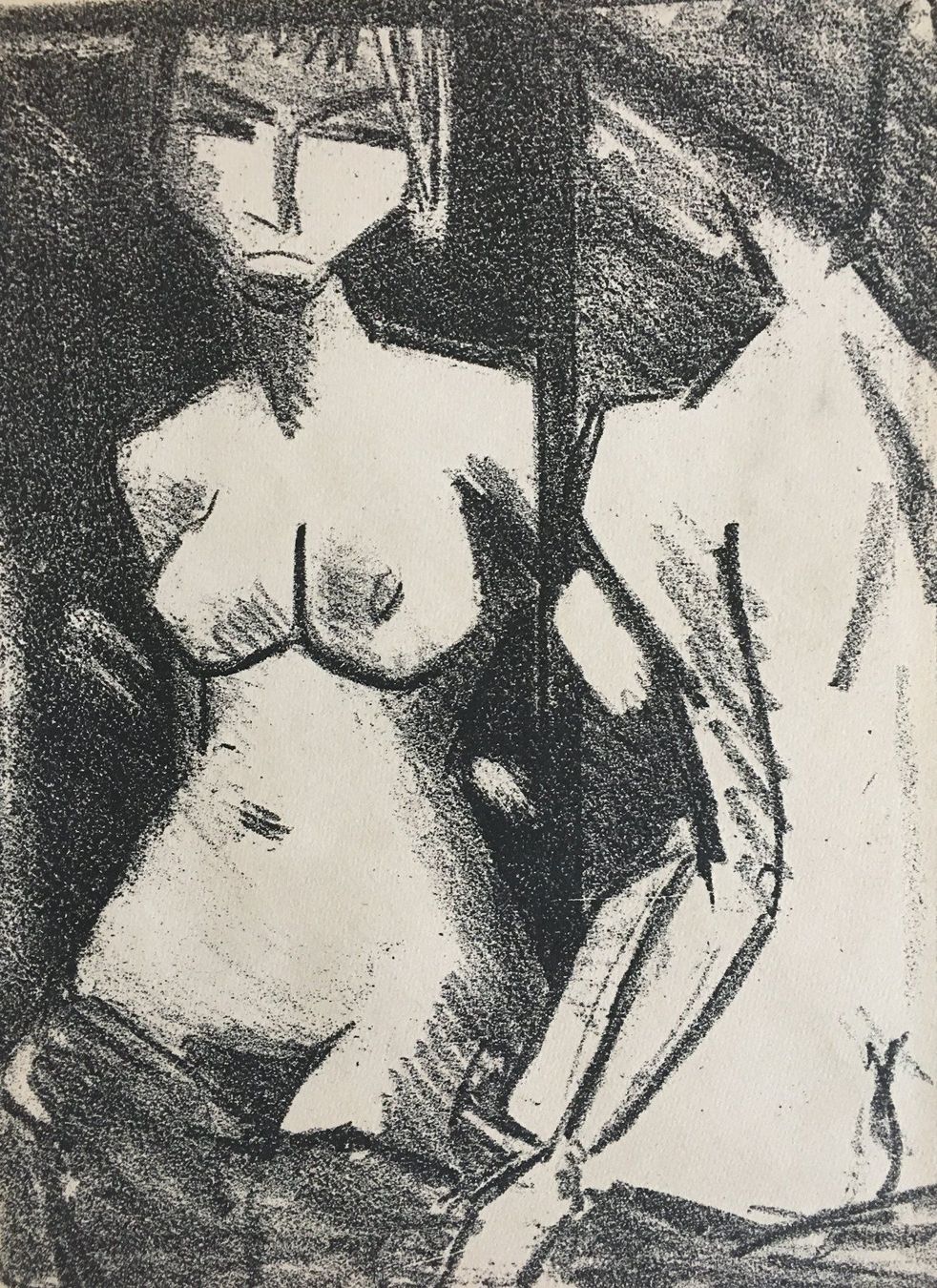 Grafiken & Lithographien: Otto Mueller     "Mädchenakt vor dem Spiegel"  DRUCKGRAPHIK – Gebraucht aus Nennigkofen von juhit