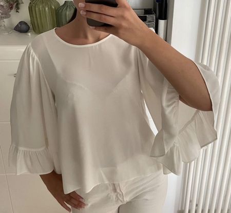 Haut Zara blanc large et léger, taille M