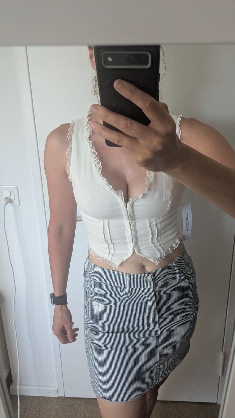 Top: White cotton bustier – Nuovo (secondo la descrizione) da Ettingen venduto da hms_w27b