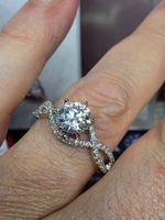 Bague argent avec diamant de moissanite de 1 ct certifié GRA